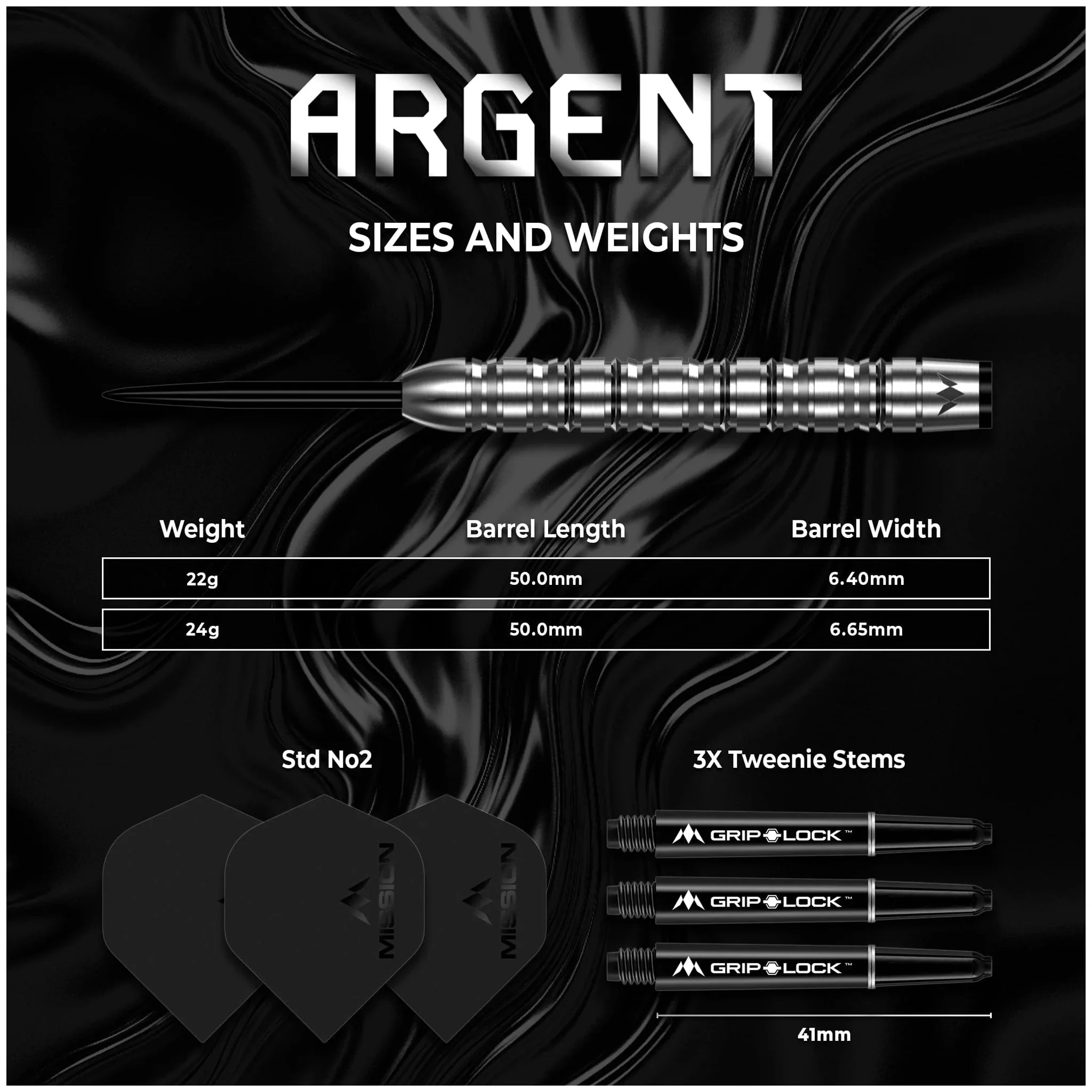 Argent - 90% Tungsten Steel Tip Darts - Image 6