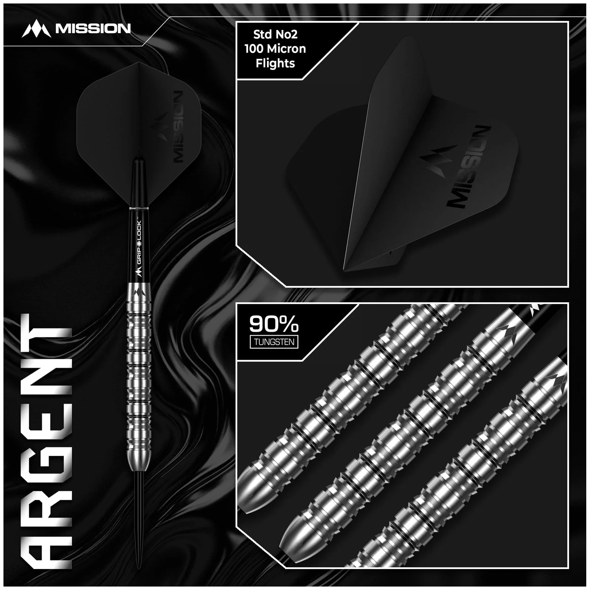Argent - 90% Tungsten Steel Tip Darts - Image 7