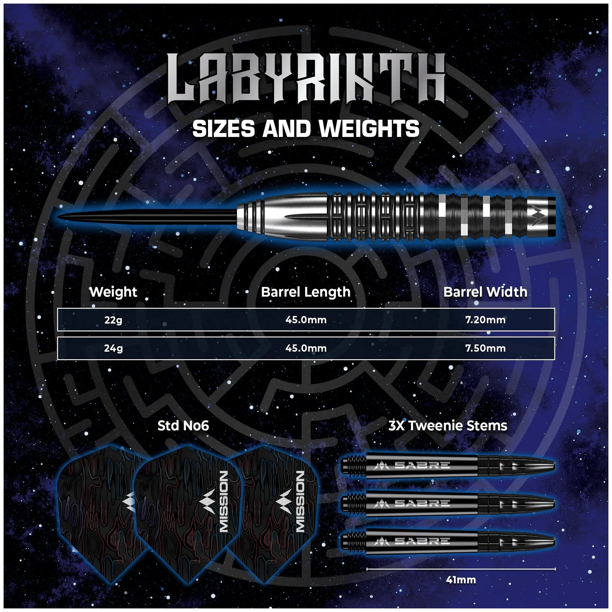 Labyrinth - 90% Tungsten Steel Tip Darts - Image 7