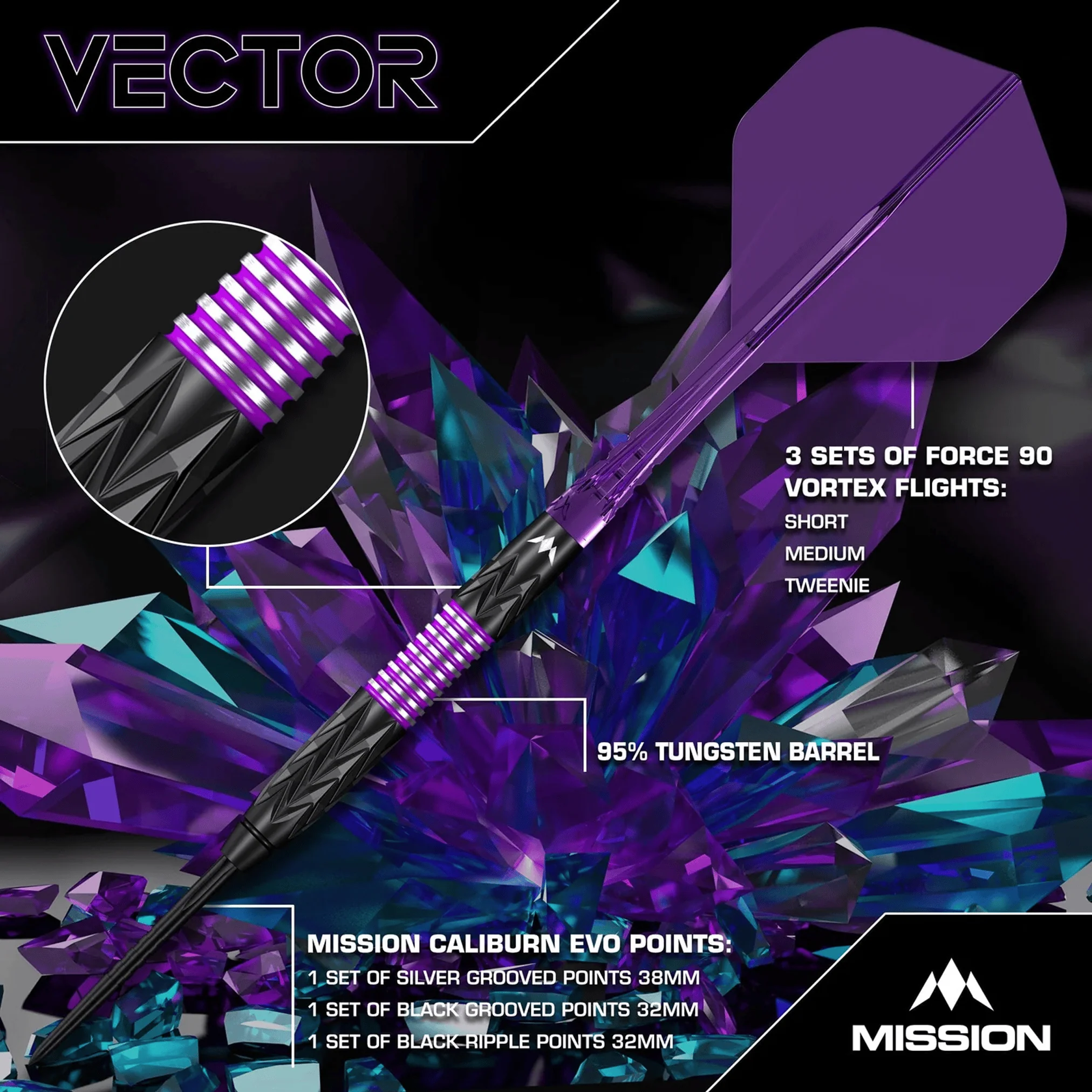 Vector - 95% Tungsten Steel Tip Darts - Image 5