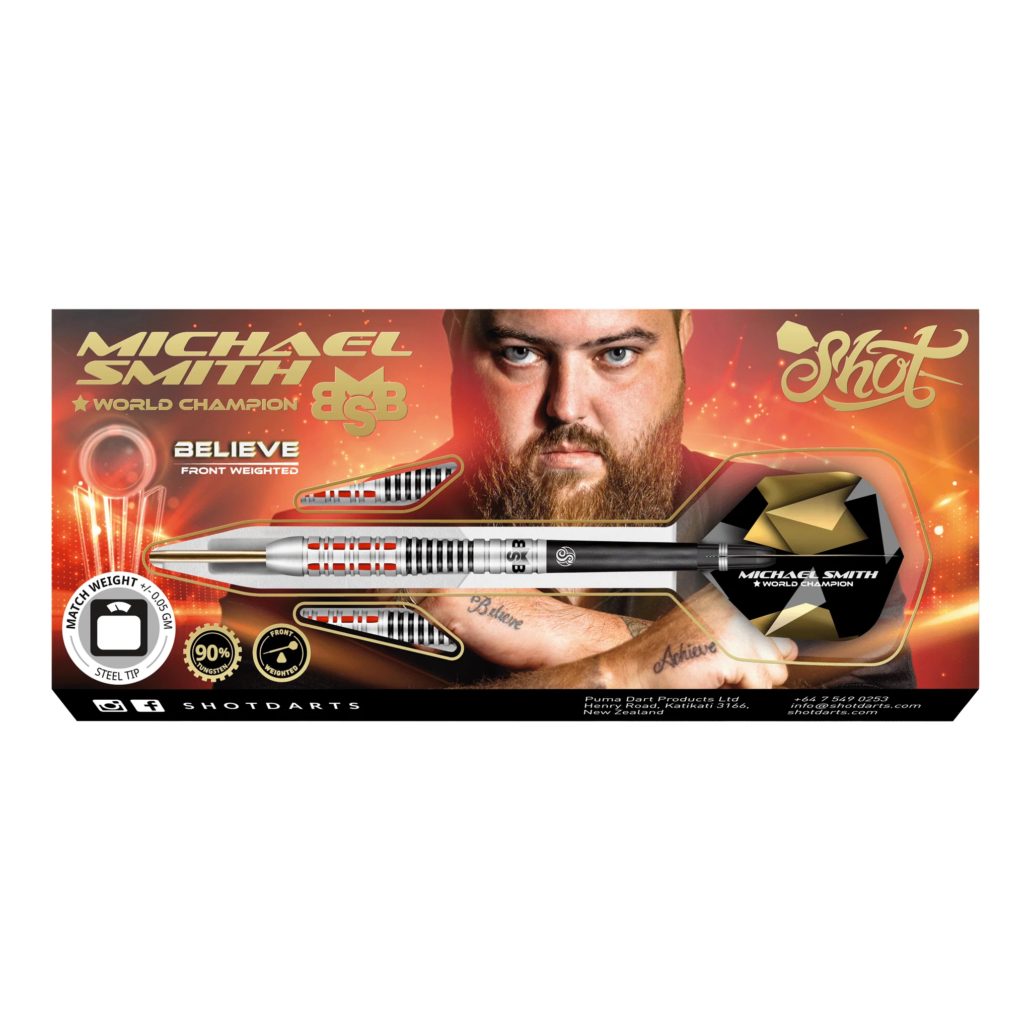 Michael Smith Believe - 90% Tungsten Steel Tip Darts - Image 4