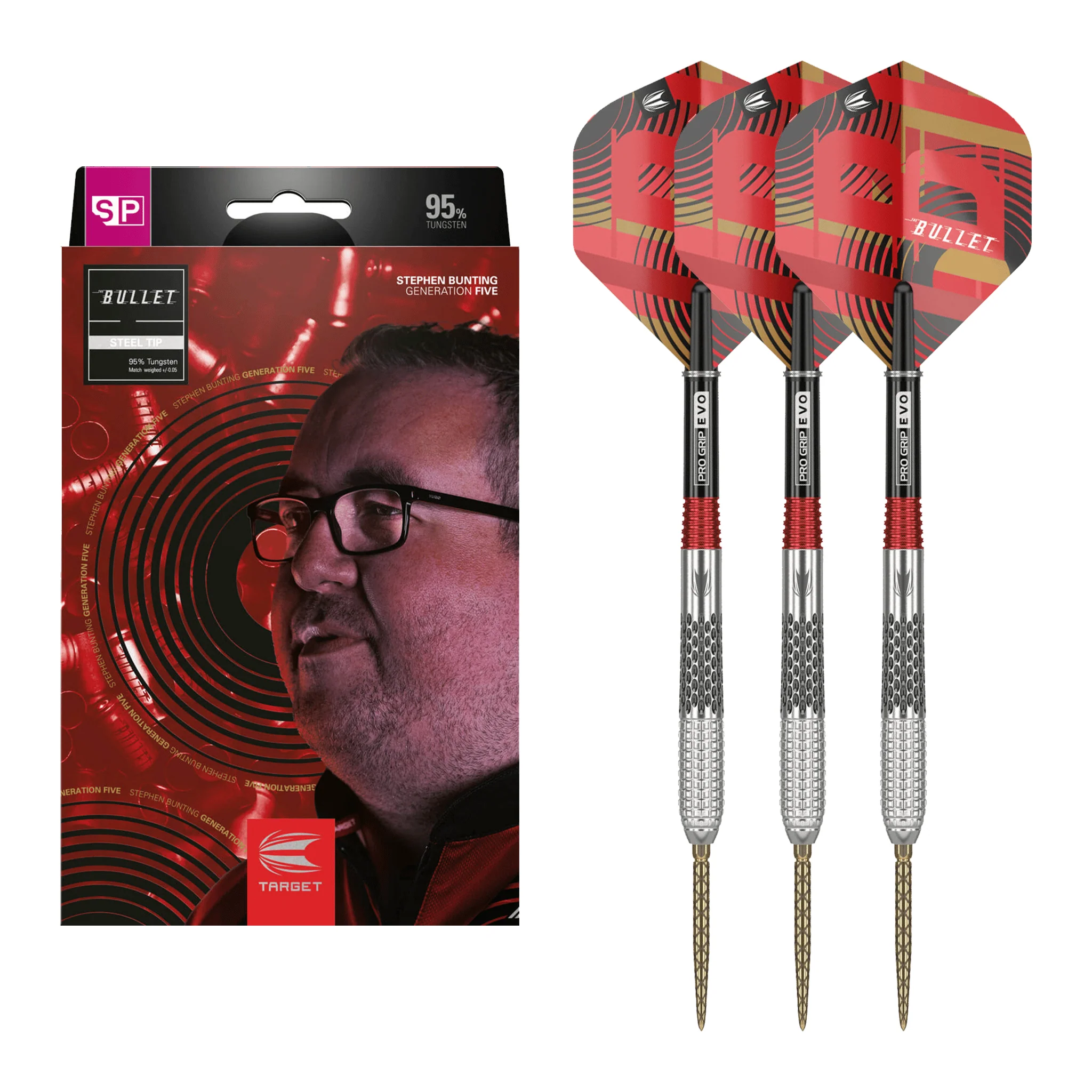 Stephen Bunting Gen 5 Void Swiss Point - 95% Tungsten Steel Tip Darts