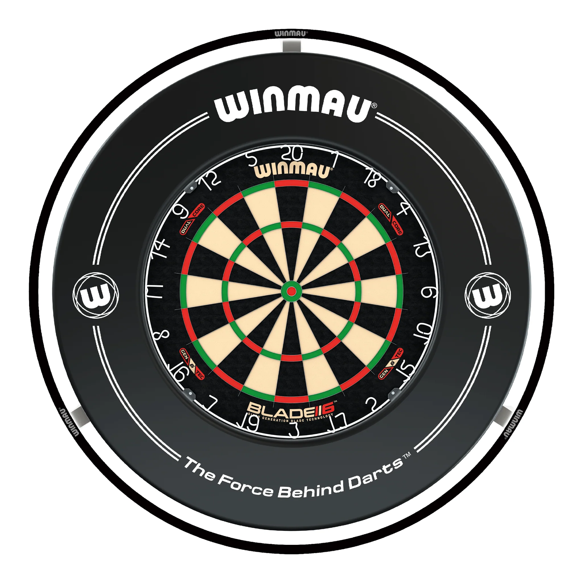 Blade 6 Dual Core Dartboard, Surround & Black Plasma Light Bundle