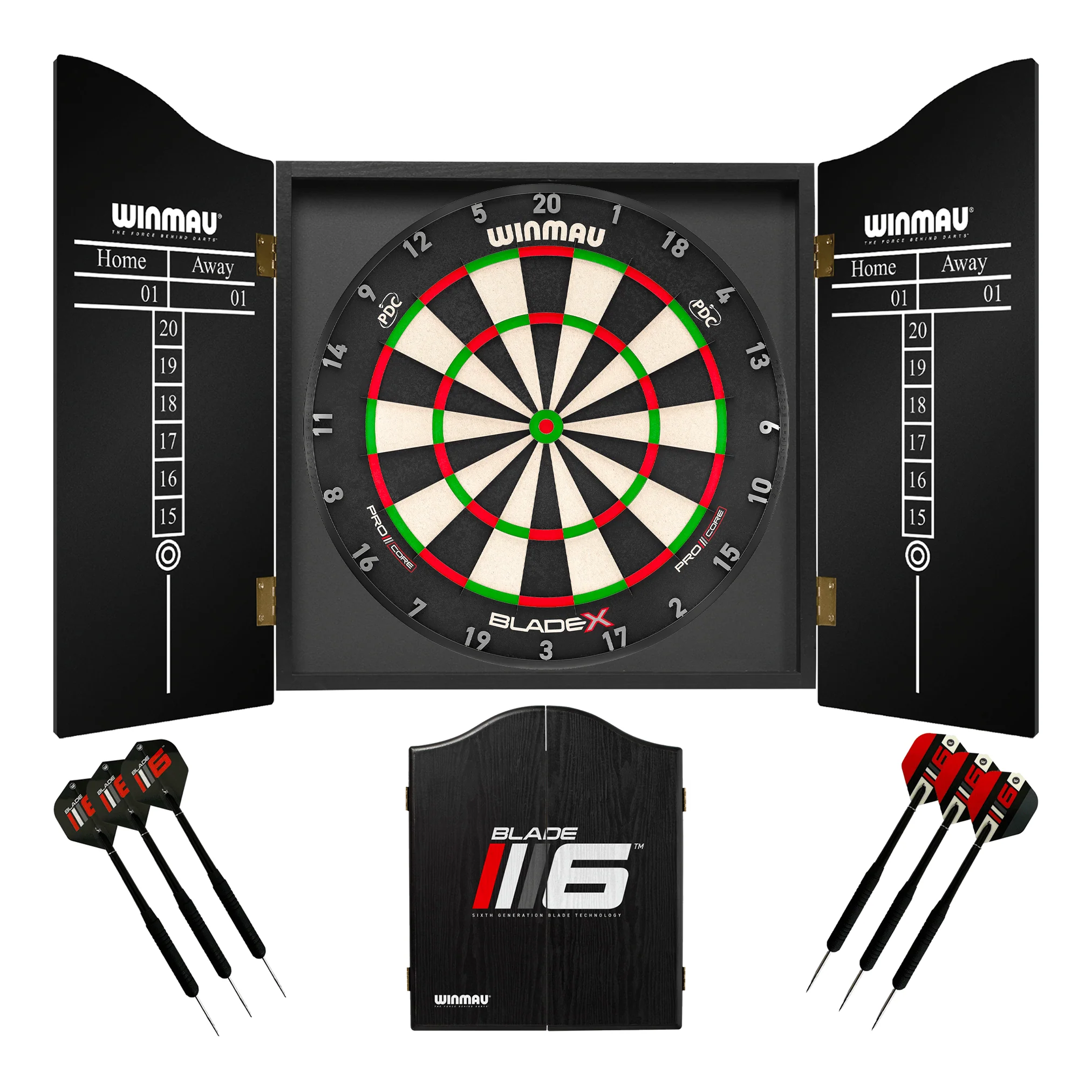 Blade X Dartboard, Cabinet & Darts - Complete Darts Set - Image 3