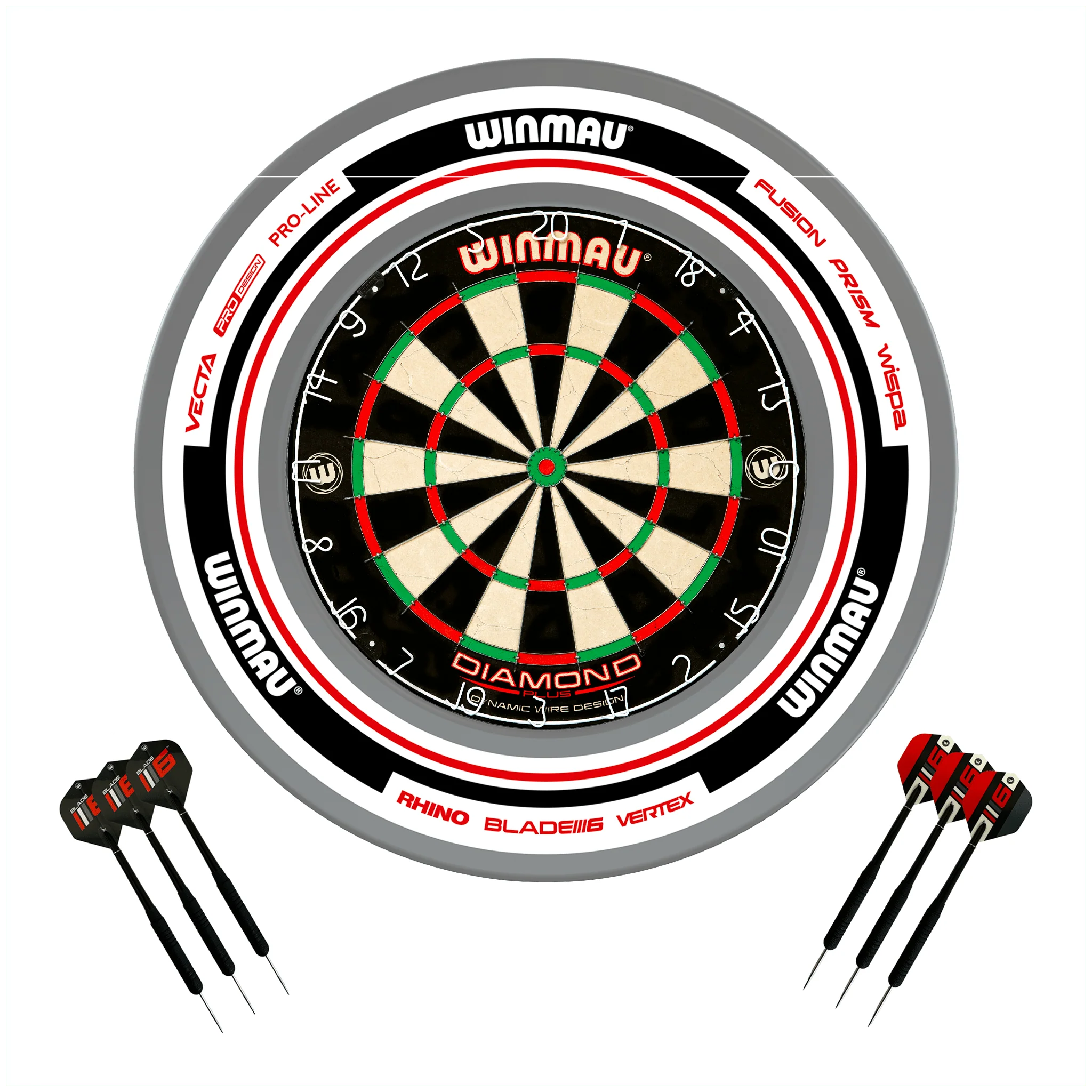 Diamond Plus Dartboard, Surround & Darts - Complete Darts Set - Image 21