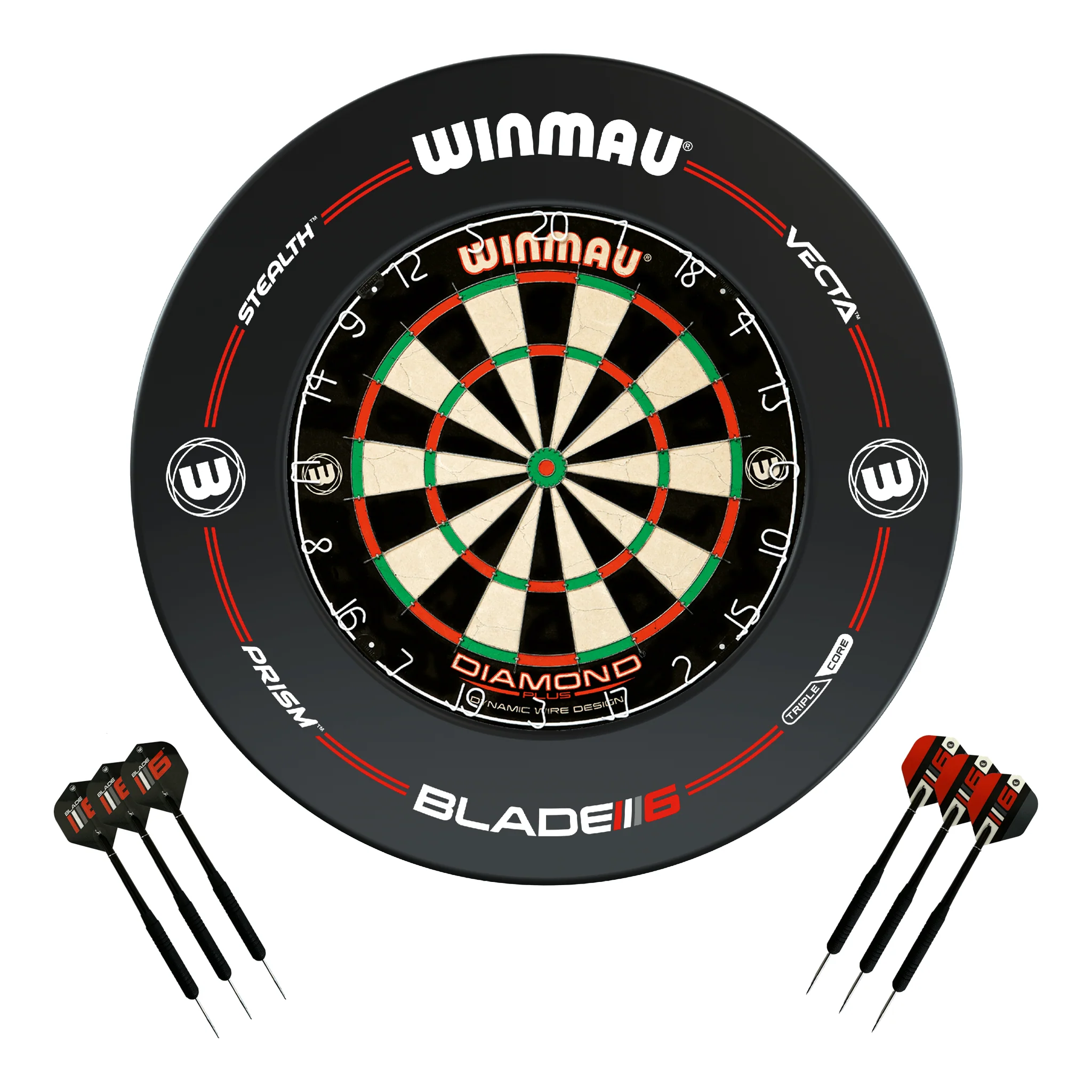 Diamond Plus Dartboard, Surround & Darts - Complete Darts Set - Image 3