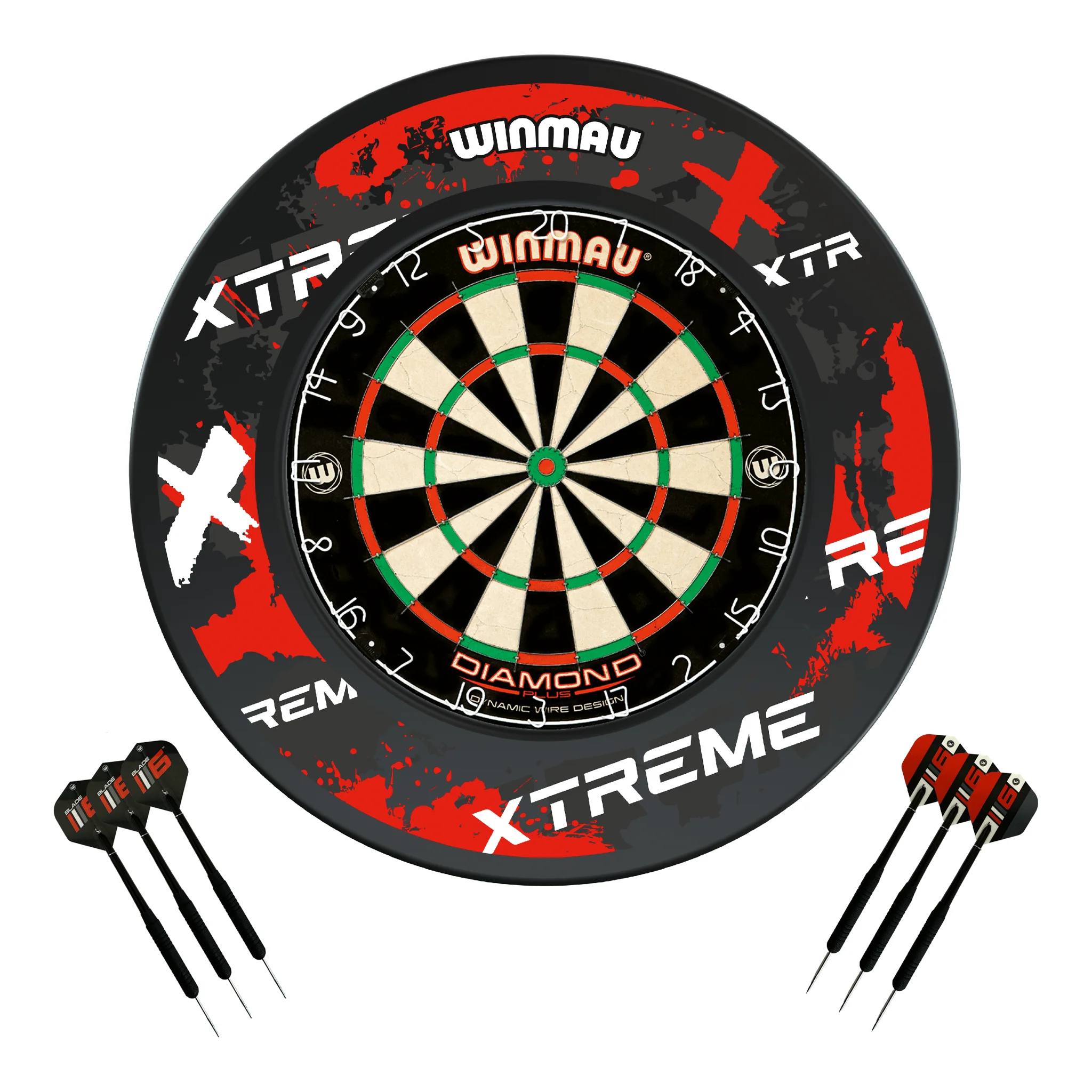 Diamond Plus Dartboard, Surround & Darts - Complete Darts Set - Image 8