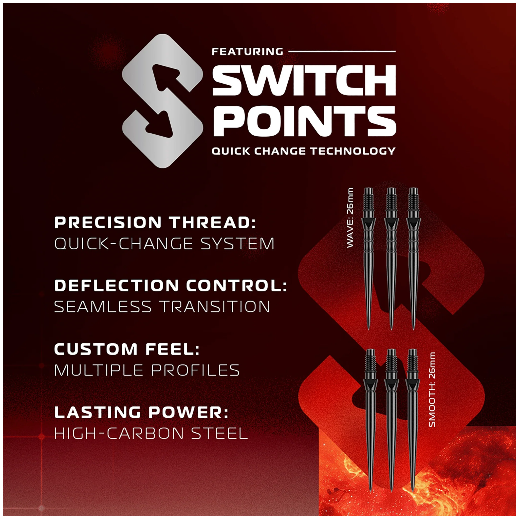 Fornax Parallel Switch Point - 90% Tungsten Steel Tip Darts - Image 9